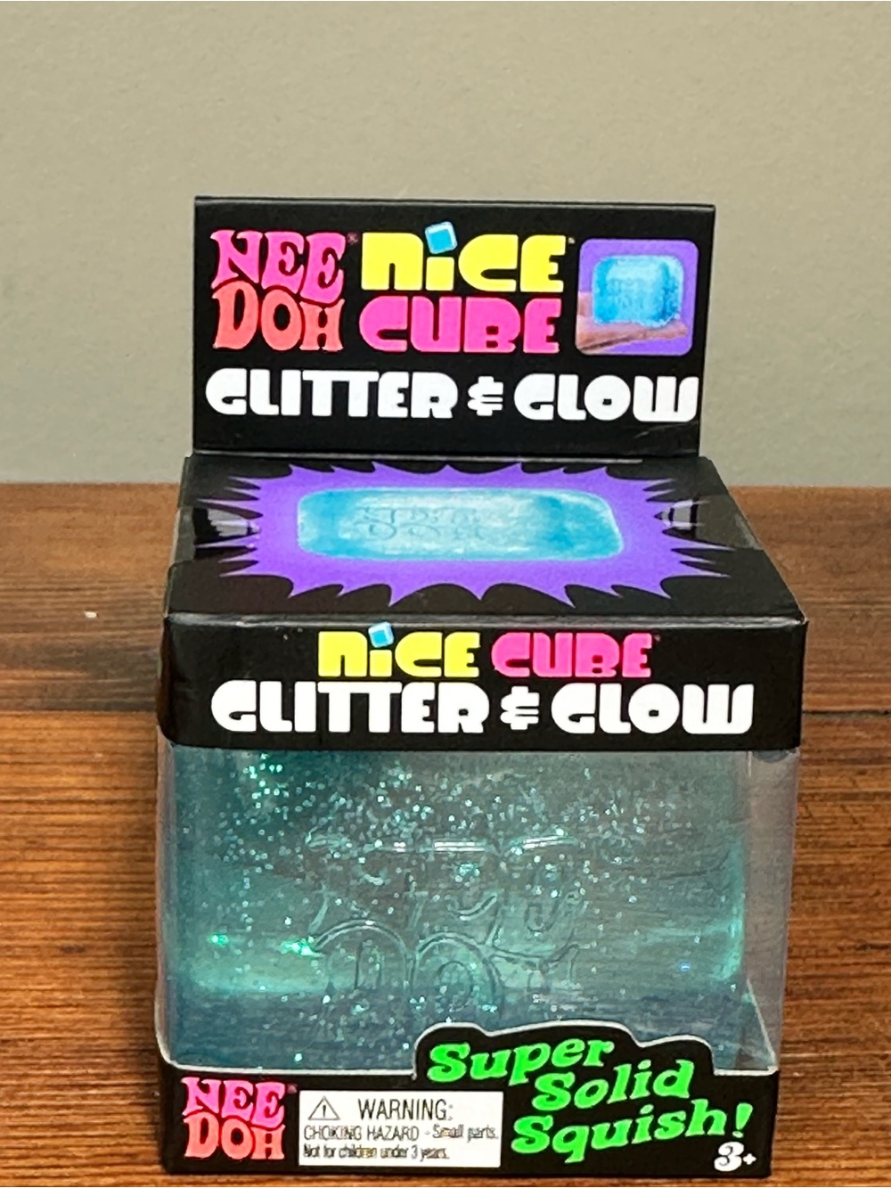 Nee Doh Nice Cube Glitter & Glow - Blue Glitter